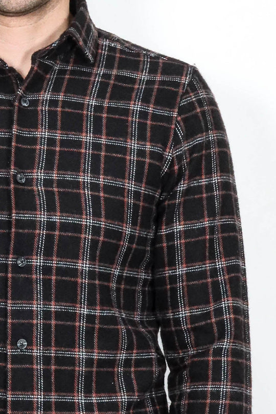 Men's Black Slim Fit Plaid Lumberjack Shirt | Wessi