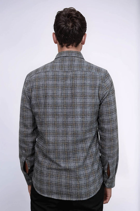 Men's Grey Slim Fit Plaid Lumberjack Shirt | Wessi