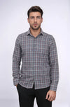 Men's Grey Slim Fit Checked Lumberjack Shirt | Wessi
