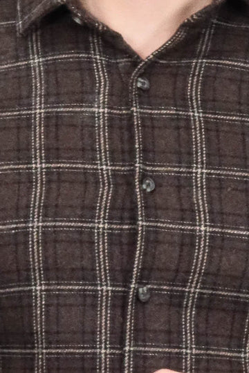 Men's Brown Slim Fit Checked Lumberjack Shirt | Wessi