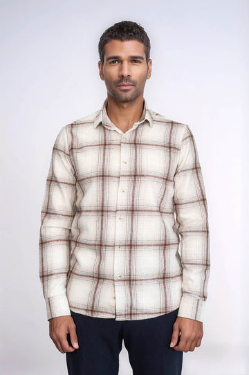 Men's Brown Slim Fit Plaid Lumberjack Shirt | Wessi