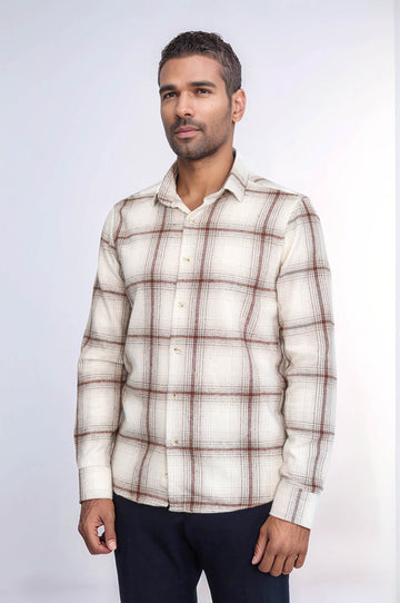 Men's Brown Slim Fit Plaid Lumberjack Shirt | Wessi