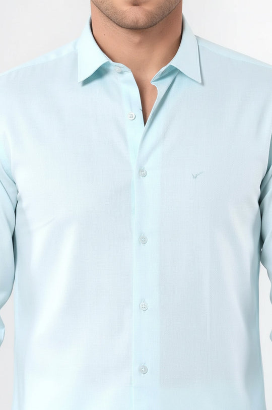 Men's Green Oxford Patterned Slim Fit Long Sleeve Shirt | Wessi