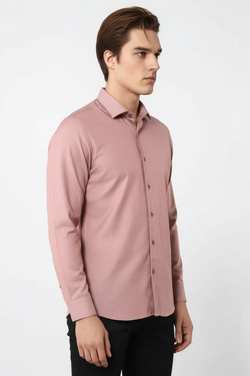 Men's Brown Dot Patterned Slim Fit Long Sleeve Shirt | Wessi