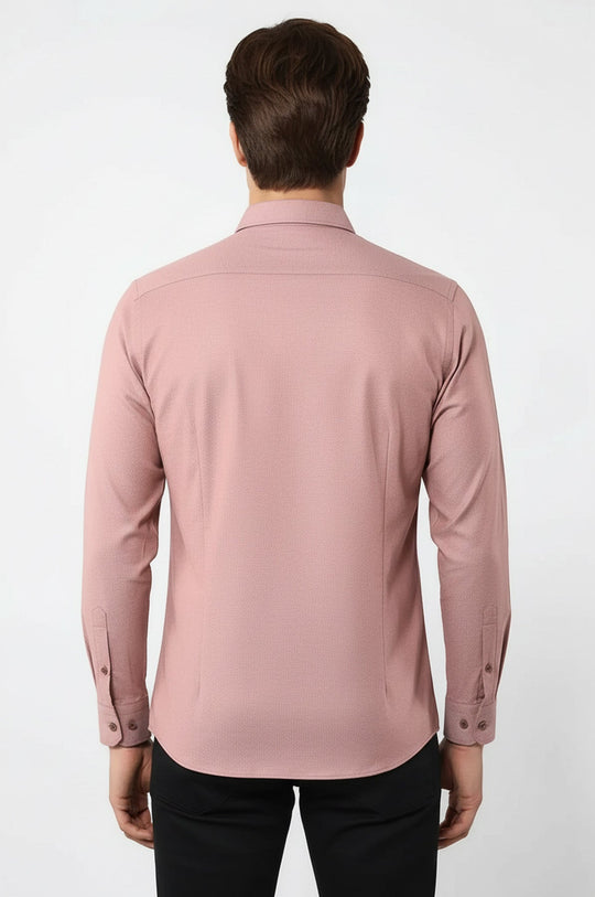 Men's Brown Dot Patterned Slim Fit Long Sleeve Shirt | Wessi