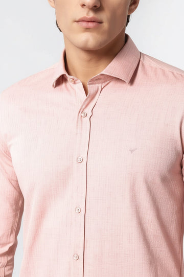 Men's Pink Patterned Slim Fit Short Sleeve Shirt | Wessi