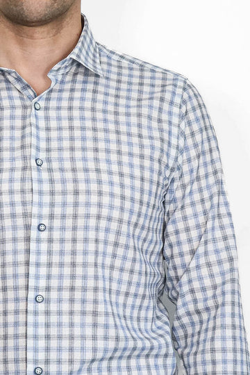 Check Slim Fit Blue Shirt | Wessi