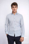 Check Slim Fit Blue Shirt | Wessi