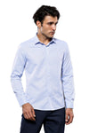 Men's Blue Dot Pattern Slim Fit Shirt | Wessi