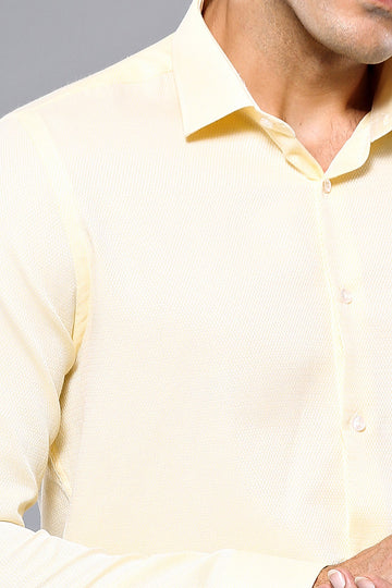 Men's Yellow Dot Pattern Slim Fit Shirt | Wessi