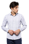 Men's White Plaid Slim Fit Shirt | Wessi