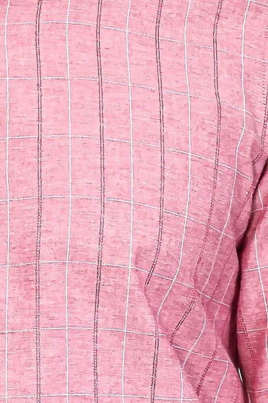 Slim Fit Burgundy Checked Cotton Shirt — Wessi
