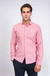 Slim Fit Burgundy Checked Cotton Shirt — Wessi