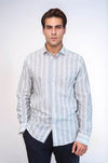 Men's Blue Slim Fit Striped Shirt | Wessi