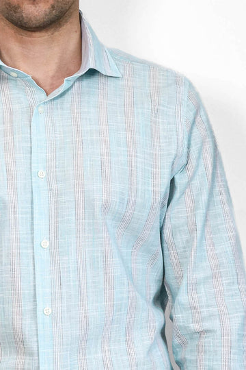 Slim Fit Green Checked Cotton Shirt — Wessi