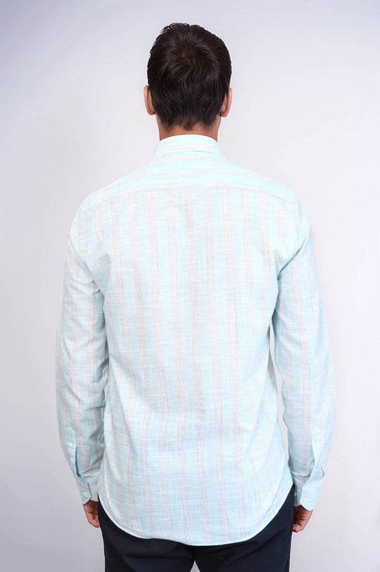 Slim Fit Green Checked Cotton Shirt — Wessi