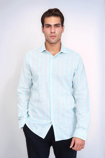 Slim Fit Green Checked Cotton Shirt — Wessi