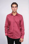 Men's Burgundy Slim Fit Patterned Cotton Shirt | Wessi