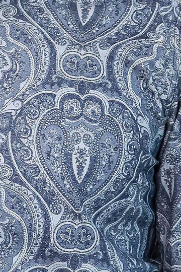 Men's Blue Slim Fit Patterned Cotton Shirt | Wessi