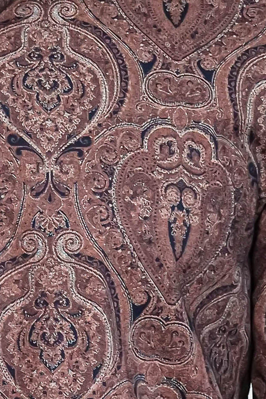 Men's Brown Slim Fit Patterned Cotton Shirt | Wessi