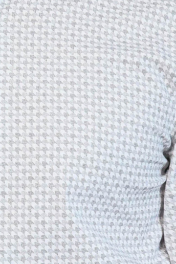 Men's Ecru Houndstooth Slim Fit Long Sleeve Shirt | Wessi