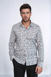 Men's Black Slim Fit Floral Bloom Patterned Shirt | Wessi