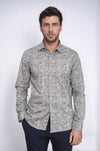 Bloom Patterned Beige Slim Fit Shirt | Wessi