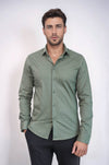 Men's Khaki Slim Fit Shirt with Minimal Black Pattern | Wessi