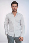 Men's White Slim Fit Micro Check Patterned Shirt | Wessi