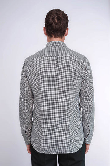Men's Black Slim Fit Houndstooth Shirt | Wessi