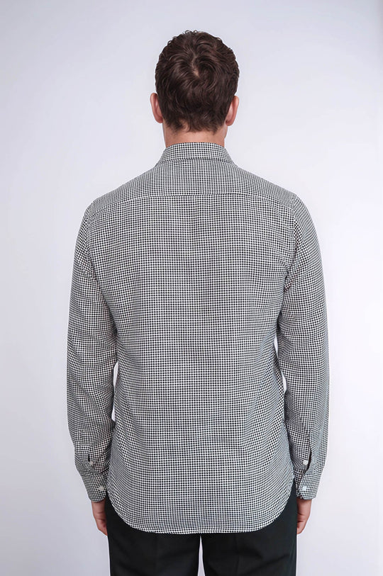 Men's Black Slim Fit Houndstooth Shirt | Wessi