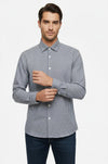 Men's Navy Blue Slim Fit Houndstooth Shirt | Wessi
