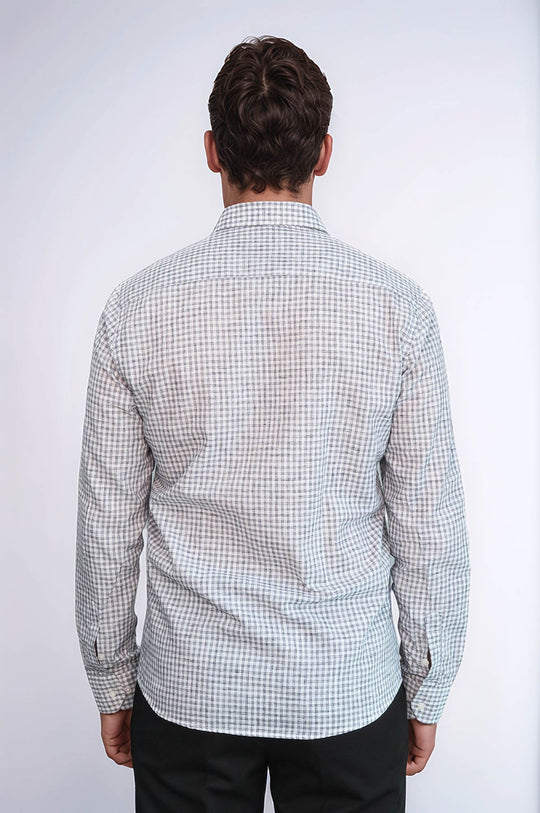 Men's Black Slim Fit Plaid Cotton Shirt | Wessi