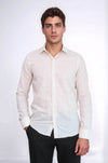 Men's Light Brown Slim Fit Plaid Cotton Shirt | Wessi