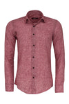 Men's Burgundy Slim Fit Patterned Cotton Shirt | Wessi