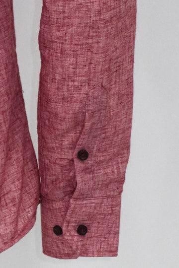 Men's Burgundy Slim Fit Patterned Cotton Shirt | Wessi