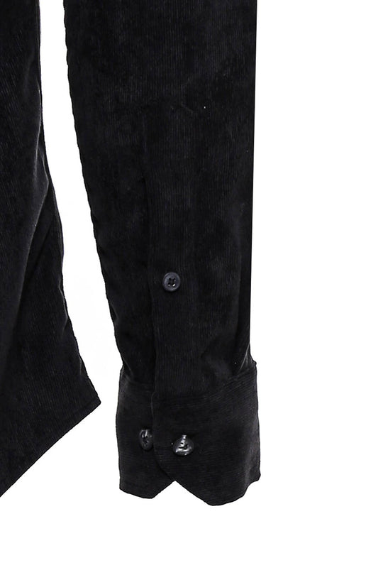 Men's Black Slim Fit Velvet Cotton Shirt | Wessi
