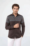 Printed Slim Fit Brown Shirt | Wessi