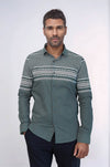 Men's Green Slim Fit Shirt with Diamond Pattern | Wessi
