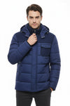 Navy Blue Slim Fit Hooded Puffer Coat – Wessi