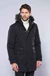 Black Fur-Hooded Overcoat – Wessi