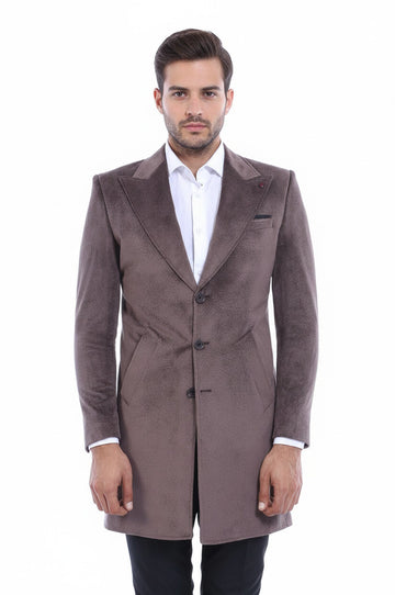 Mink Slim Fit Peak Lapel Overcoat – Wessi