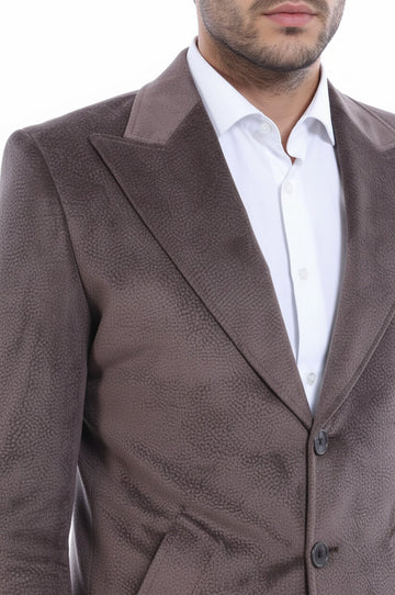 Mink Slim Fit Peak Lapel Overcoat – Wessi