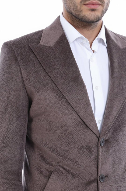 Mink Slim Fit Peak Lapel Overcoat – Wessi
