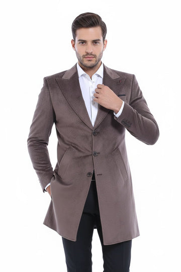 Mink Slim Fit Peak Lapel Overcoat – Wessi
