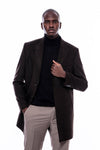 Brown Slim Fit Wide Pointed Collar Long Coat – Wessi