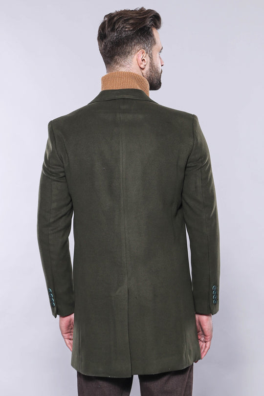 Dark Green Slim Fit Peak Wide Lapel Peacoat – Wessi