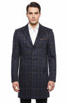 Smoke Grey Plaid Slim Fit Long Coat – Wessi