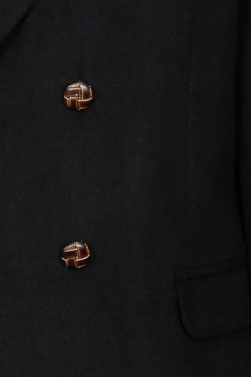 Men’s Midnight Black Double-Breasted Slim Fit Peak Lapel Blazer