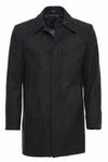 Black Slim Fit Hidden Button Peak Lapel Short Coat | Wessi